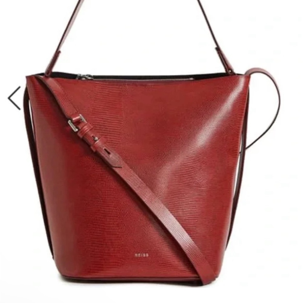 Reiss Red Leather Hobo Bag